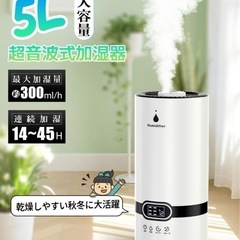 加湿器 小型　大容量 5L 超音波式の画像