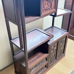【美品】唐木 茶棚 茶箪笥 唐木家具 飾り棚 和家具 昭和レトロ アンティーク 　の画像