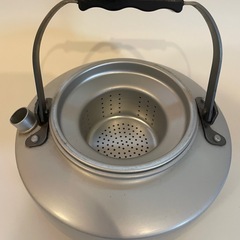 アウトドアケトル シルバー 高さ約15cm MORITAの画像