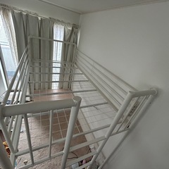 ロフトベッド ホワイト デスク付きの画像