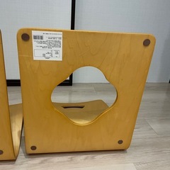 【不二貿易】天然木　和座椅子　2脚セット　和室　イス　レトロの画像