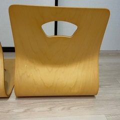 【不二貿易】天然木　和座椅子　2脚セット　和室　イス　レトロの画像