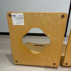 【不二貿易】天然木　和座椅子　2脚セット　和室　イス　レトロの画像