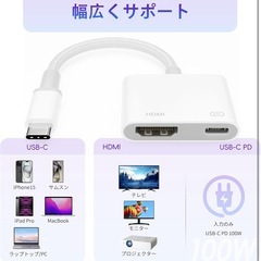 【新品】USB Type C HDMI変換アダプタ 4K@60HZ 100W急速充電の画像