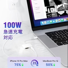 【新品】USB Type C HDMI変換アダプタ 4K@60HZ 100W急速充電の画像