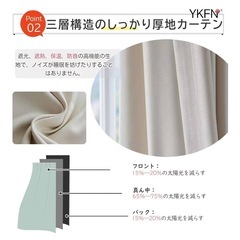 【新品未使用】遮光カーテン　205cm丈 95cm幅の画像