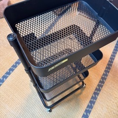 スチールワゴン　黒　キッチン用品　収納　カゴの画像