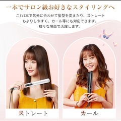 【新品未使用】① ヘアアイロン マイナスイオン 2wayストレート&カールアイロン 4段階温度 急速加熱 ヘアケア ヘアスタイリング 男女兼用ギフトの画像
