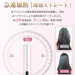 【新品未使用】① ヘアアイロン マイナスイオン 2wayストレート&カールアイロン 4段階温度 急速加熱 ヘアケア ヘアスタイリング 男女兼用ギフトの画像