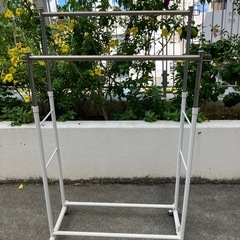 物干し　洗濯物干し　洗濯干し　二連　洋服掛け　ハンガーラックの画像