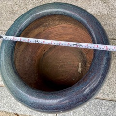 水蓮鉢　金魚鉢　メダカ鉢　火鉢　レトロ　アンティーク　水甕　水瓶の画像