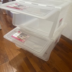 — 取引中 — 【2個セット】ダイソー収納ケース スタックボックスの画像
