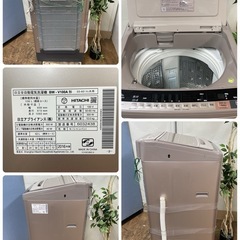 R055 ☀️ ジモティー限定特別価格！ HITACHI 洗濯機 (10.0㎏) 16年製 BW-V100A ⭐ 動作確認済 ⭐ クリーニング済の画像