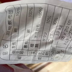 羽毛布団のセット0円の画像