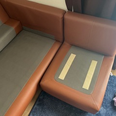 綺麗　合皮3人掛けソファー　カウチソファーの画像