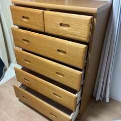 【1,000円】木製タンス 6段収納 幅90cm×奥行45cm×高さ110cmの画像