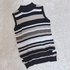 【新品】　超お得　定価4,990円　CHRIF　ノースリーブボーダーニット　秋冬の画像