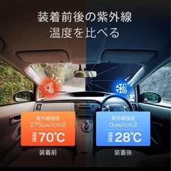 【新品未使用】① サンシェード 車 中棒が曲がる フロント 曲がる サンシェード 傘式 車用 サンシェード 折りたたみ フロントサンシェード 日よけ 紫外線対策の画像