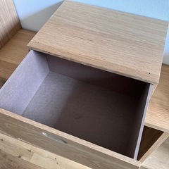 無印良品　スタッキングチェスト・ハーフ・引出し・１段／オーク材突板 の画像