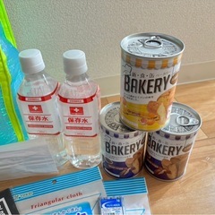 防災セット一式（保存水・非常食・防災グッズ多数）の画像