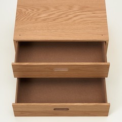 無印良品　スタッキングチェスト・ハーフ・引出し・２段／オーク材突板 の画像