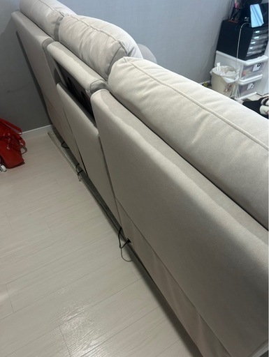 引き取り希望☆ YES140001 3P ヌノ 両電動リクライニングソファー