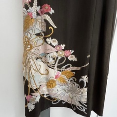黒留袖リメイク チャイナ風ドレスの画像