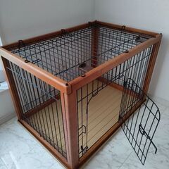 ペットゲージ　犬　木製の画像