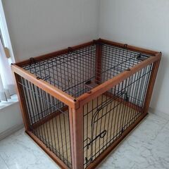 ペットゲージ　犬　木製の画像