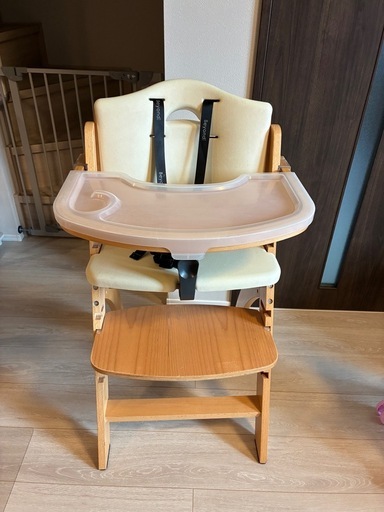 ビヨンドジュニア　ハイチェア　ナチュラル　クリームホワイト