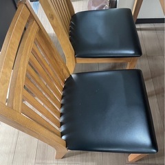 木製ダイニングテーブルセット 椅子2個と長椅子1個付きの画像
