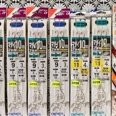 マダイふかせ釣仕掛け2本針9個。船サビキ。おまけ1本針4と一回使用の船サビキ1の画像