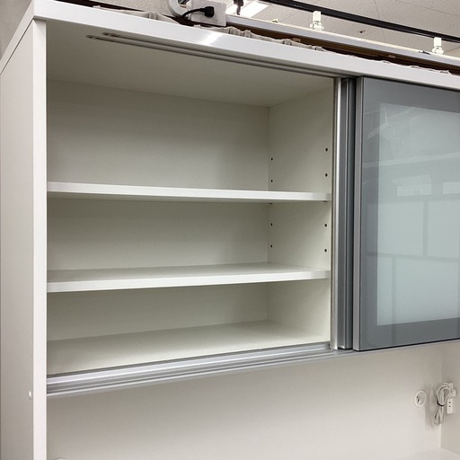 KI-18【新入荷　リサイクル品】松田家具　140セラム　オープンキッチンボード　白×ナチュラル KI-18【新入荷 リサイクル品】松田家具 140セラム オープンキッチン