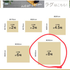 8畳カーペット未使用の画像