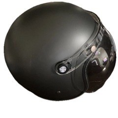 バイクヘルメット バブルシールド付き マットブラックの画像
