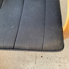 K2509-189 IKEA パーソナルチェア POANG ブラック 汚れ色あせ毛羽立ち多数　の画像