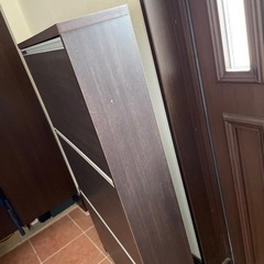 下駄箱　玄関収納（ダークブラウン）の画像