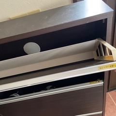 下駄箱　玄関収納（ダークブラウン）の画像