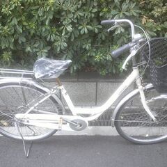整備済み中古自転車　26インチ　税別￥9.980-　LEDオートライト　L型軽快車　ホワイト914　ママちゃりの画像