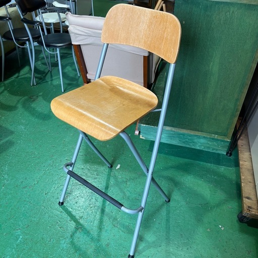 【IKEA/イケア】　バーカウンター　カウンターチェア　椅子　チェア　ハイスツール　折りたたみ可能　【53×39.5×座面高70×背面
