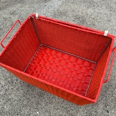 昭和レトロ　収納カゴ　収納家具　インテリア　オレンジ　オシャレ家具　箱　籠　収納箱【53.5×36.5高29.5】の画像