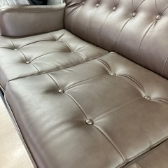 O2509-296　3人掛けソファ ブラウン 中古の画像