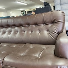 O2509-296　3人掛けソファ ブラウン 中古の画像