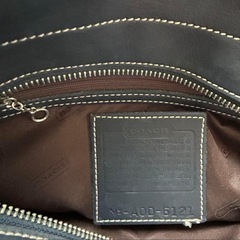 【美品】COACH コーチ ハンドバッグ レザーキャンパス 紺 ベージュの画像