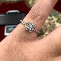 Pt900 ダイヤモンドリング　3.8g 約11号　0.22ct 0.313ctの画像