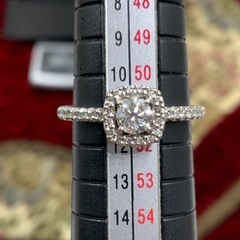 Pt900 ダイヤモンドリング　3.8g 約11号　0.22ct 0.313ctの画像