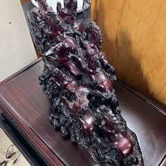ロ 2509-298 九頭馬 インテリアオブジェ 台座付 キズ汚れありの画像