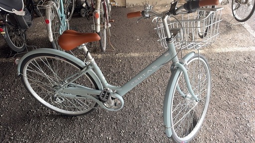 美品 購入1週間  自転車 ブルーグレー 27インチ