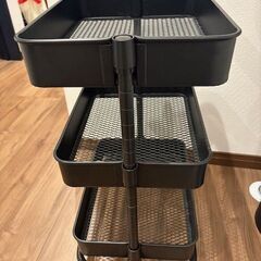 ＊ニトリ＊スチールワゴン トロリ4＊コンパクト＊ブラック＊の画像