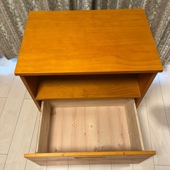 木製デスク用ワゴン ナチュラルウッドの画像